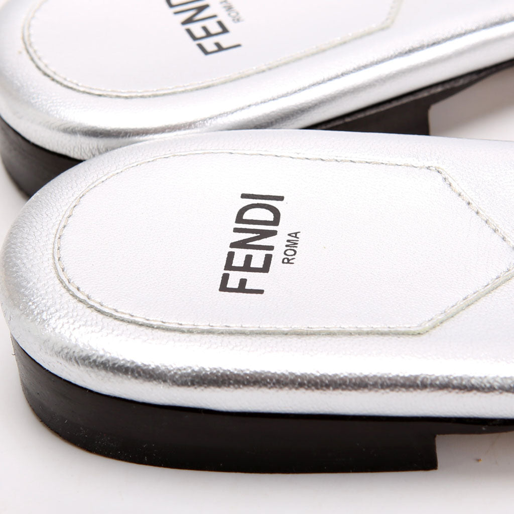 Fendi Crystal Embellished Logo Sandals Size 37