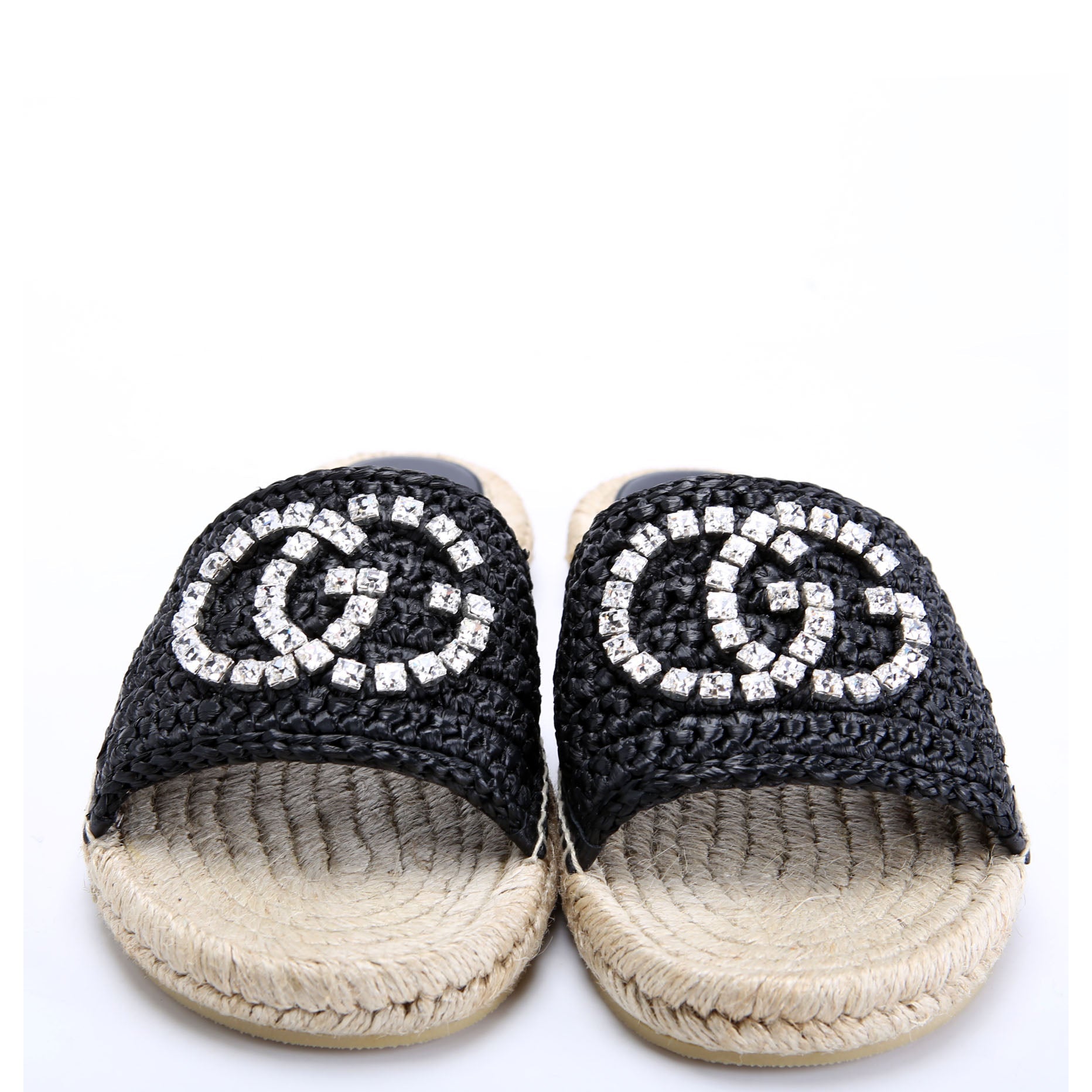 GG Cora Raffia Espadrille Slides Size 37.5