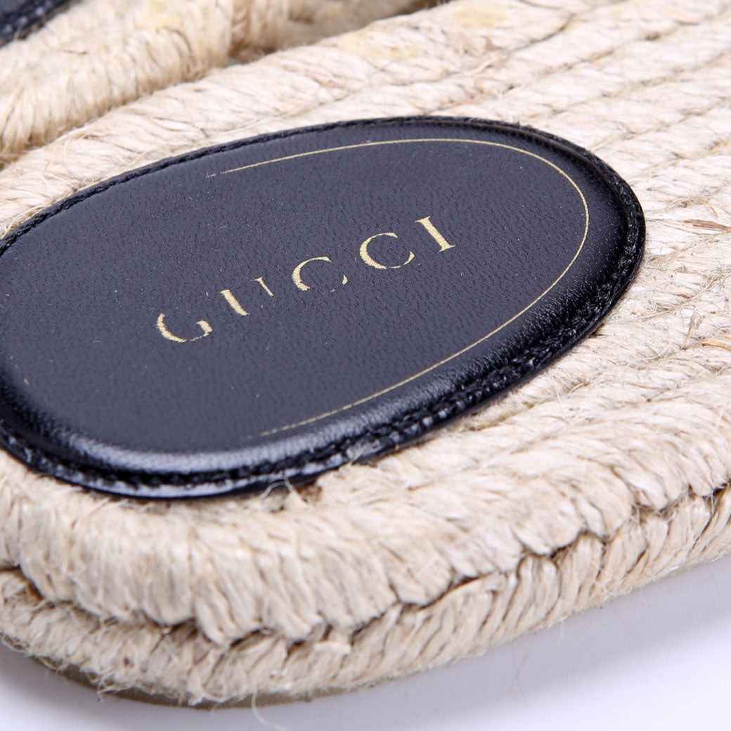 GG Cora Raffia Espadrille Slides Size 37.5