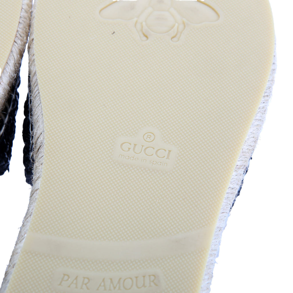 GG Cora Raffia Espadrille Slides Size 37.5