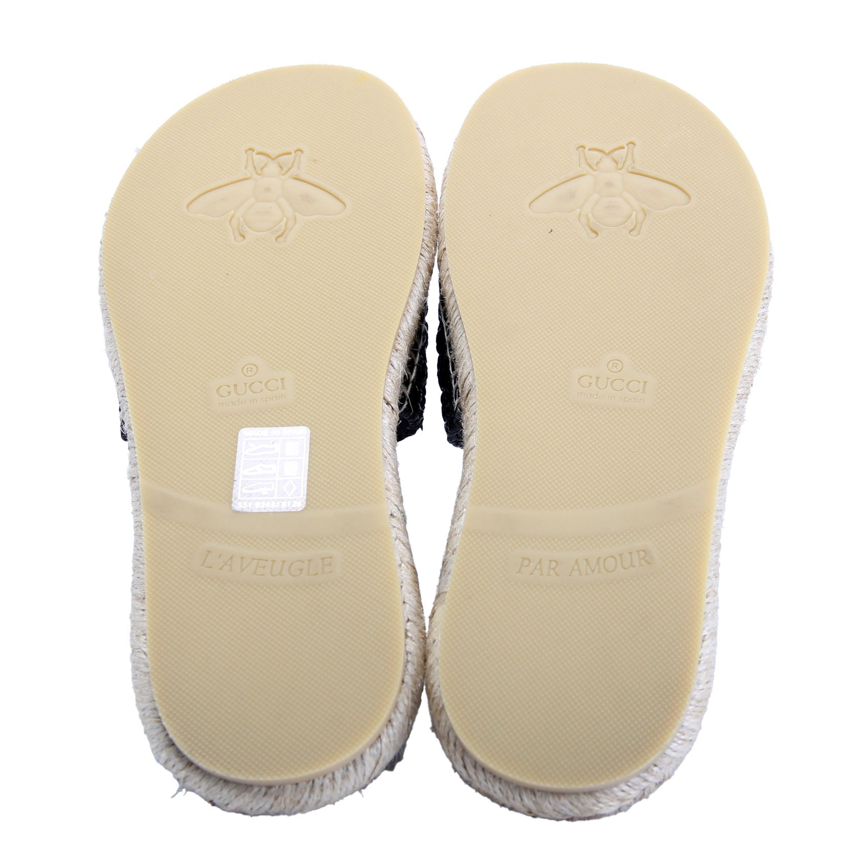 GG Cora Raffia Espadrille Slides Size 37.5