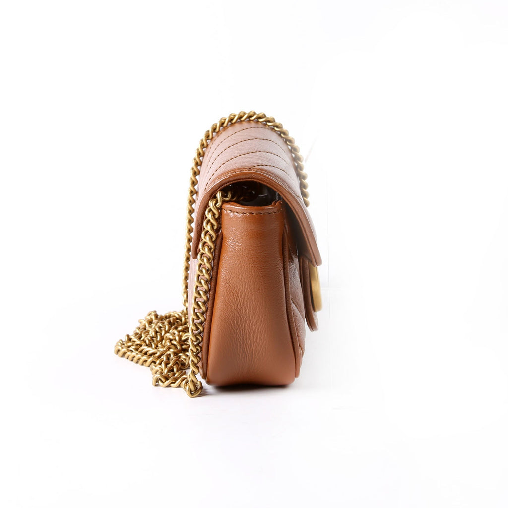 Gucci 476433 Marmont Leather Super Mini Flap