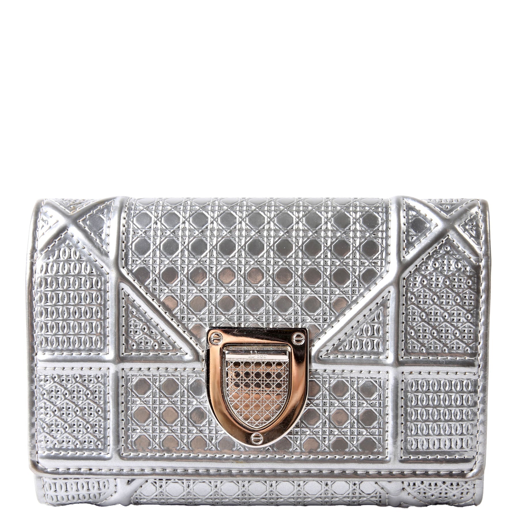 Dior Diorama Compact Wallet Silver