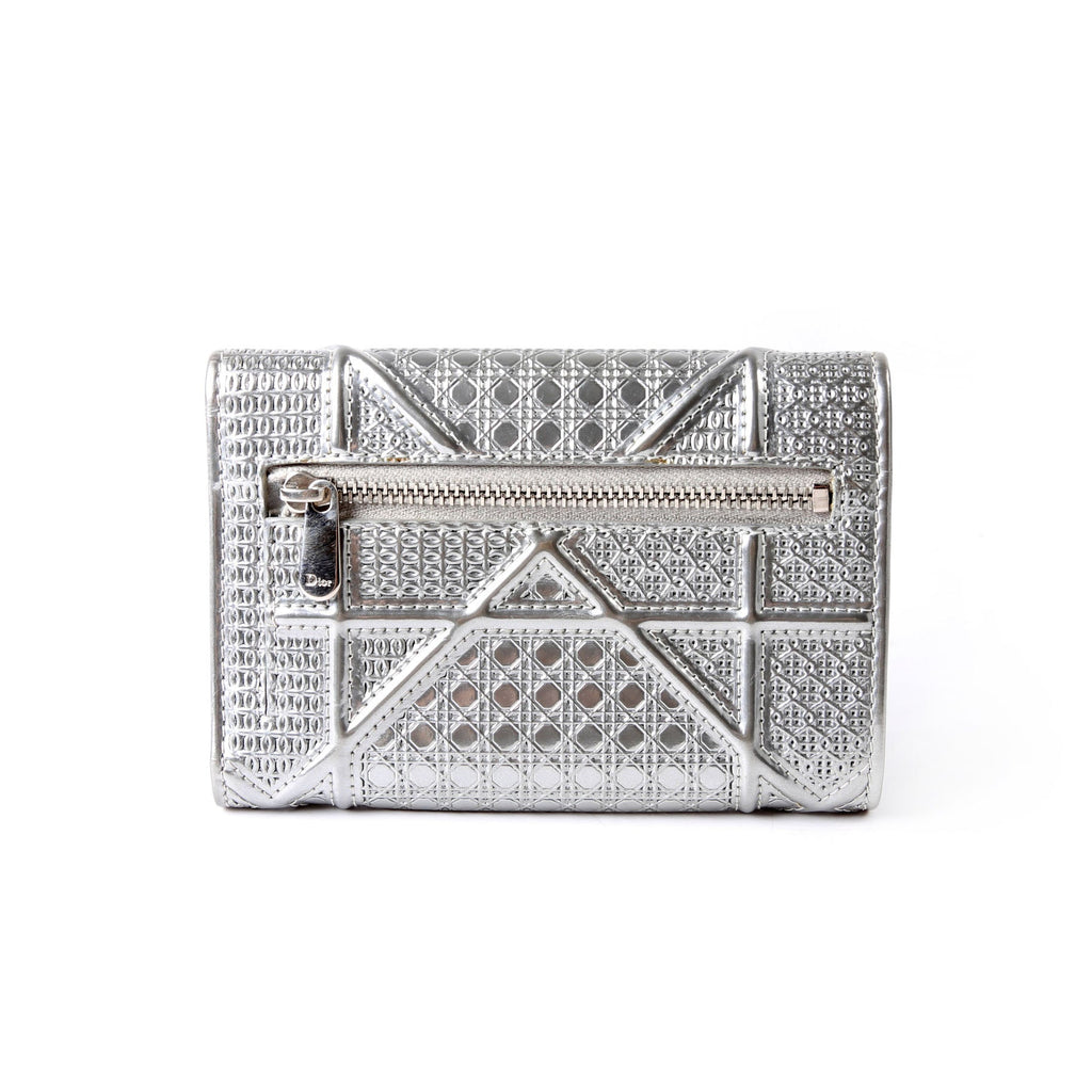 Dior Diorama Compact Wallet Silver