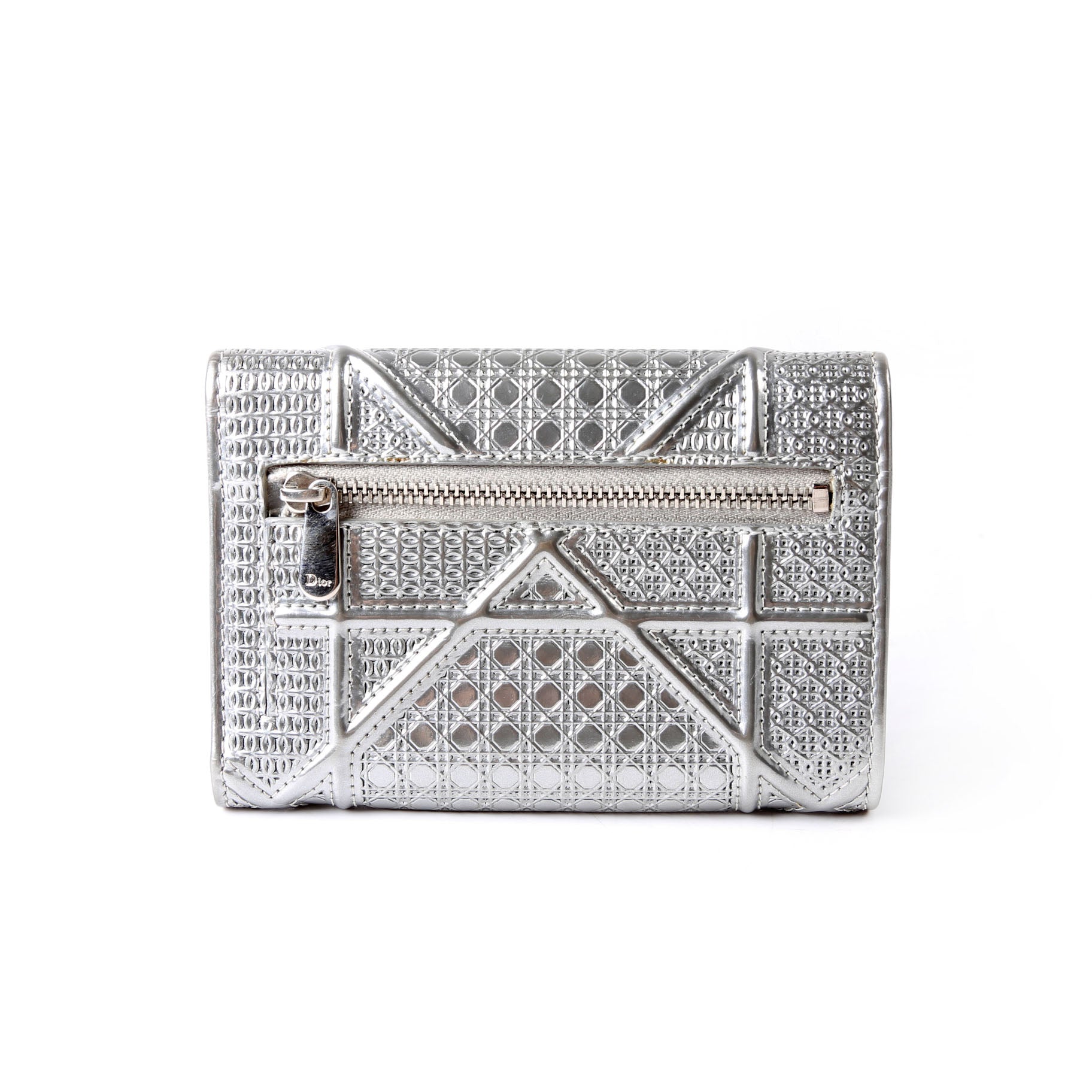 Dior Diorama Compact Wallet Silver