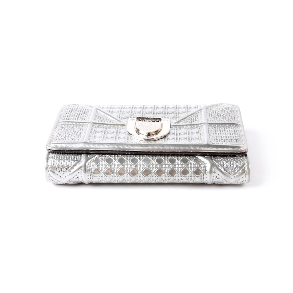 Dior Diorama Compact Wallet Silver
