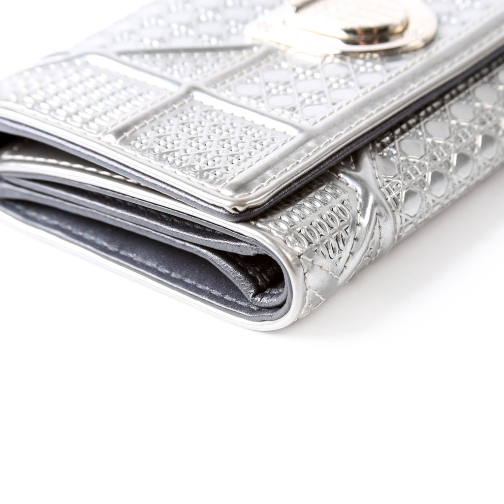 Dior Diorama Compact Wallet Silver