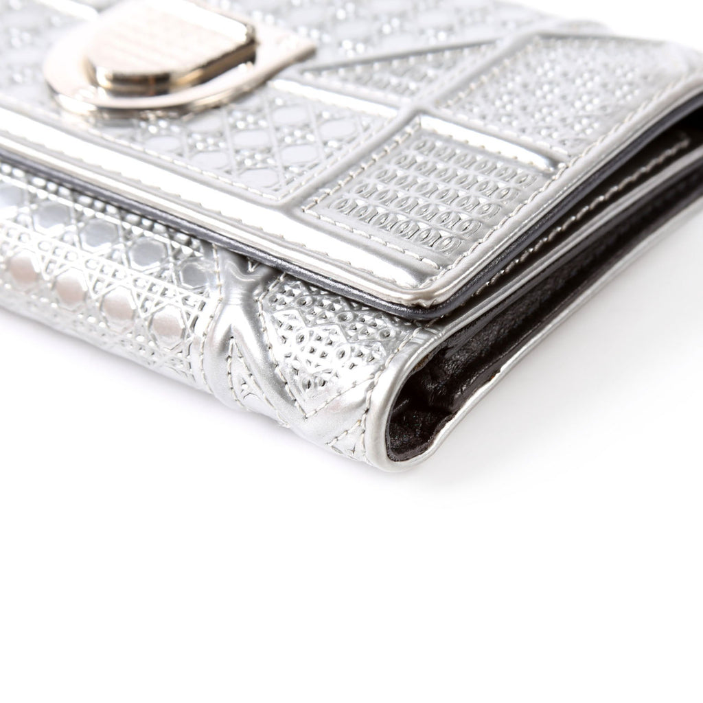 Dior Diorama Compact Wallet Silver