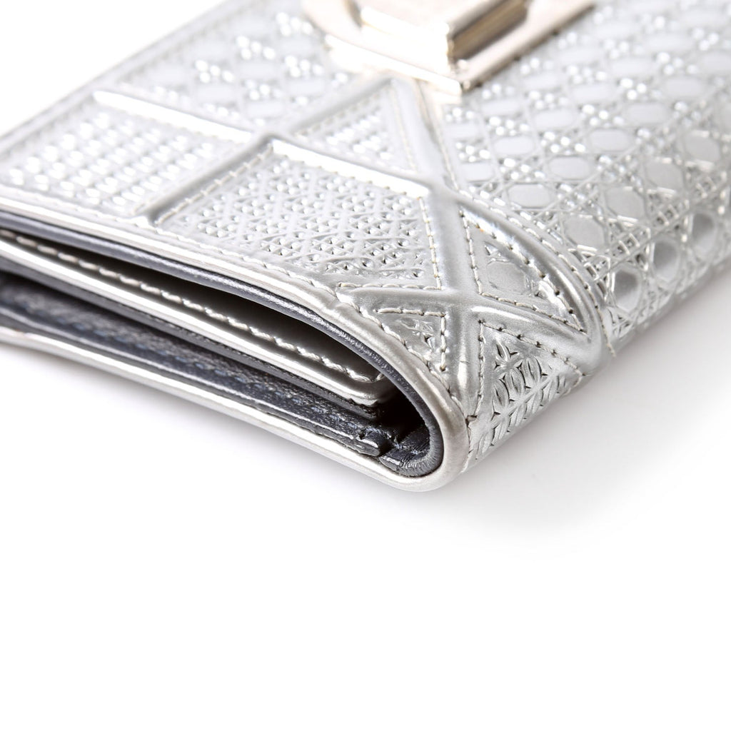 Dior Diorama Compact Wallet Silver