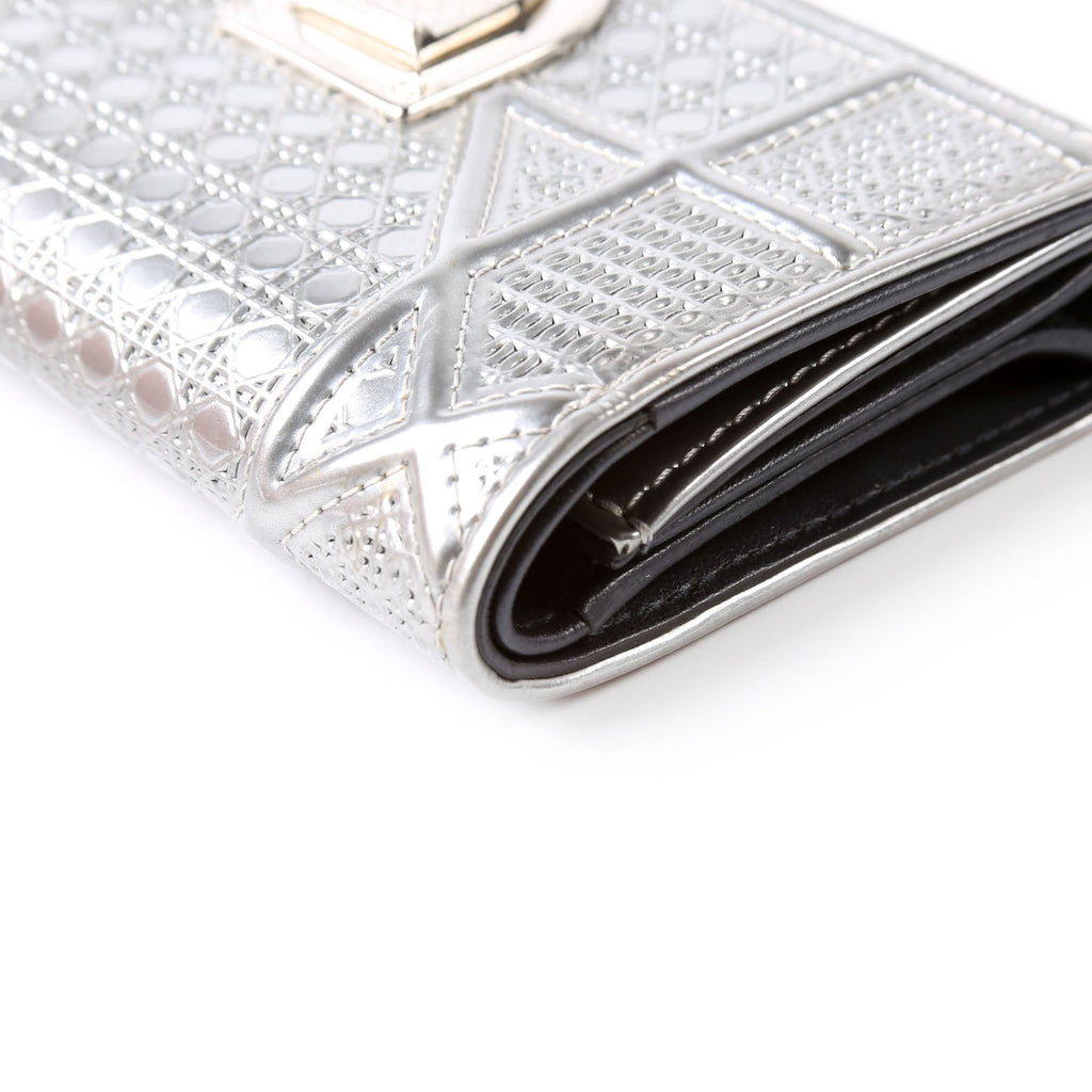 Dior Diorama Compact Wallet Silver