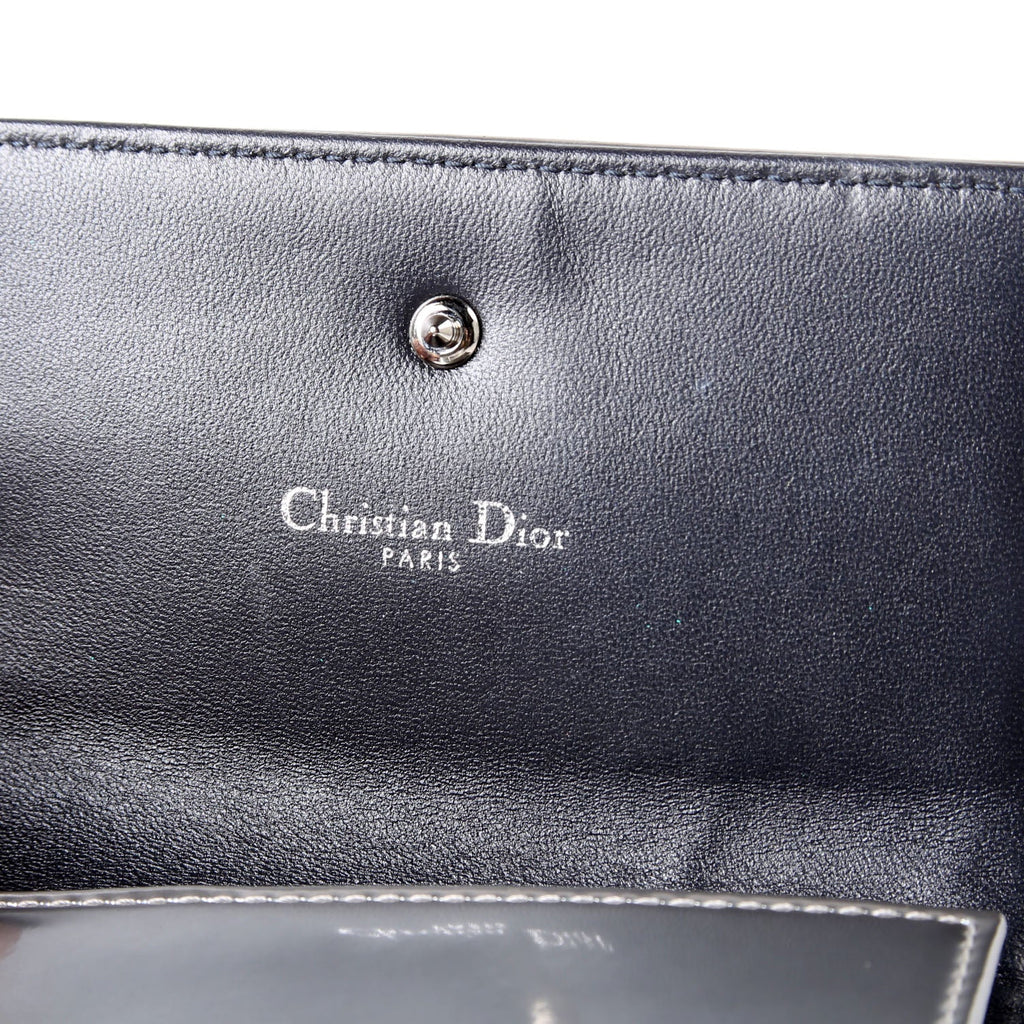 Dior Diorama Compact Wallet Silver