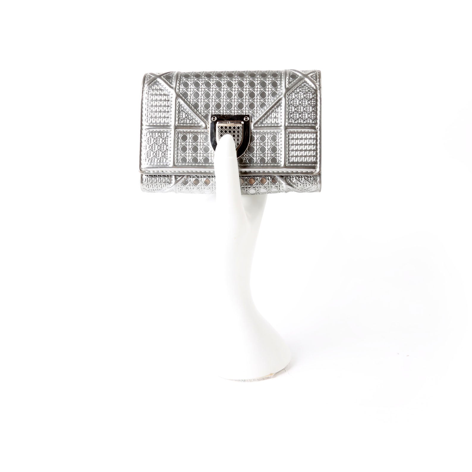 Dior Diorama Compact Wallet Silver