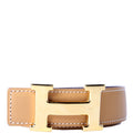 Hermes Constance H Reversible Belt Size 70 Tan