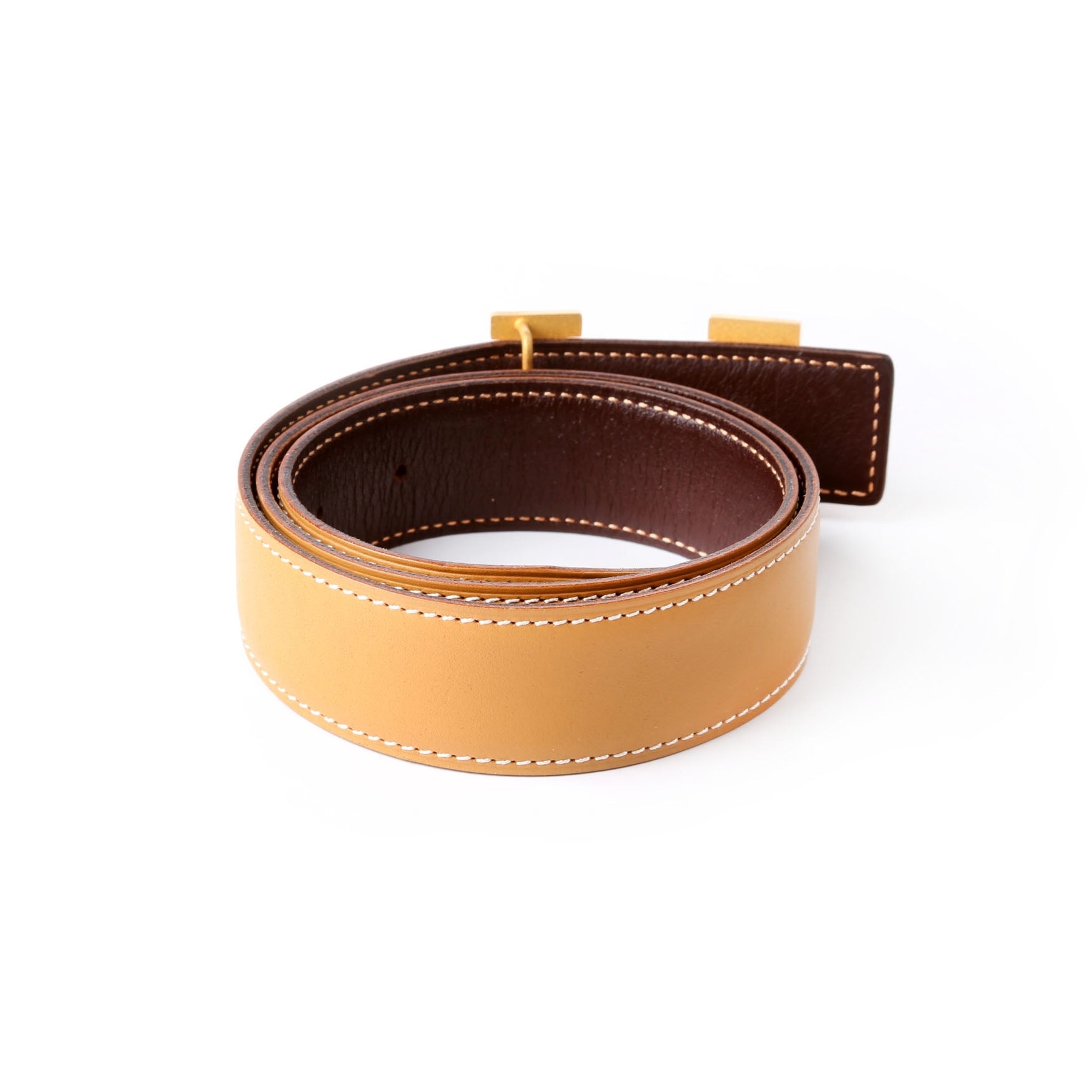 Hermes Constance H Reversible Belt Size 70 Tan