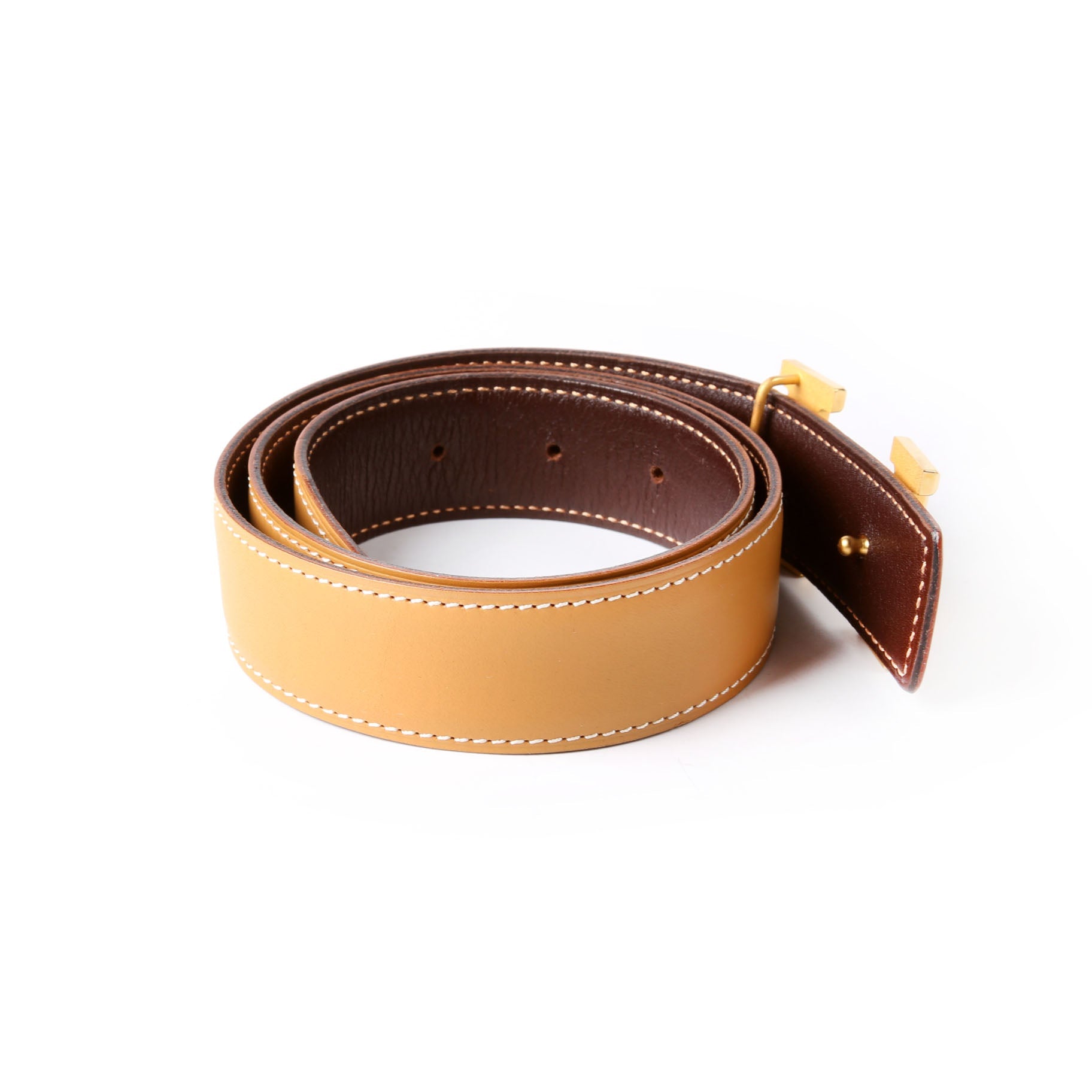 Hermes Constance H Reversible Belt Size 70 Tan