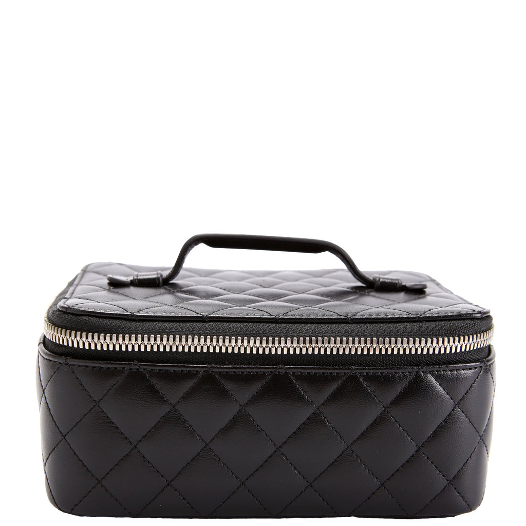 CC Quilted Jewelry Case Lambskin 15M Black