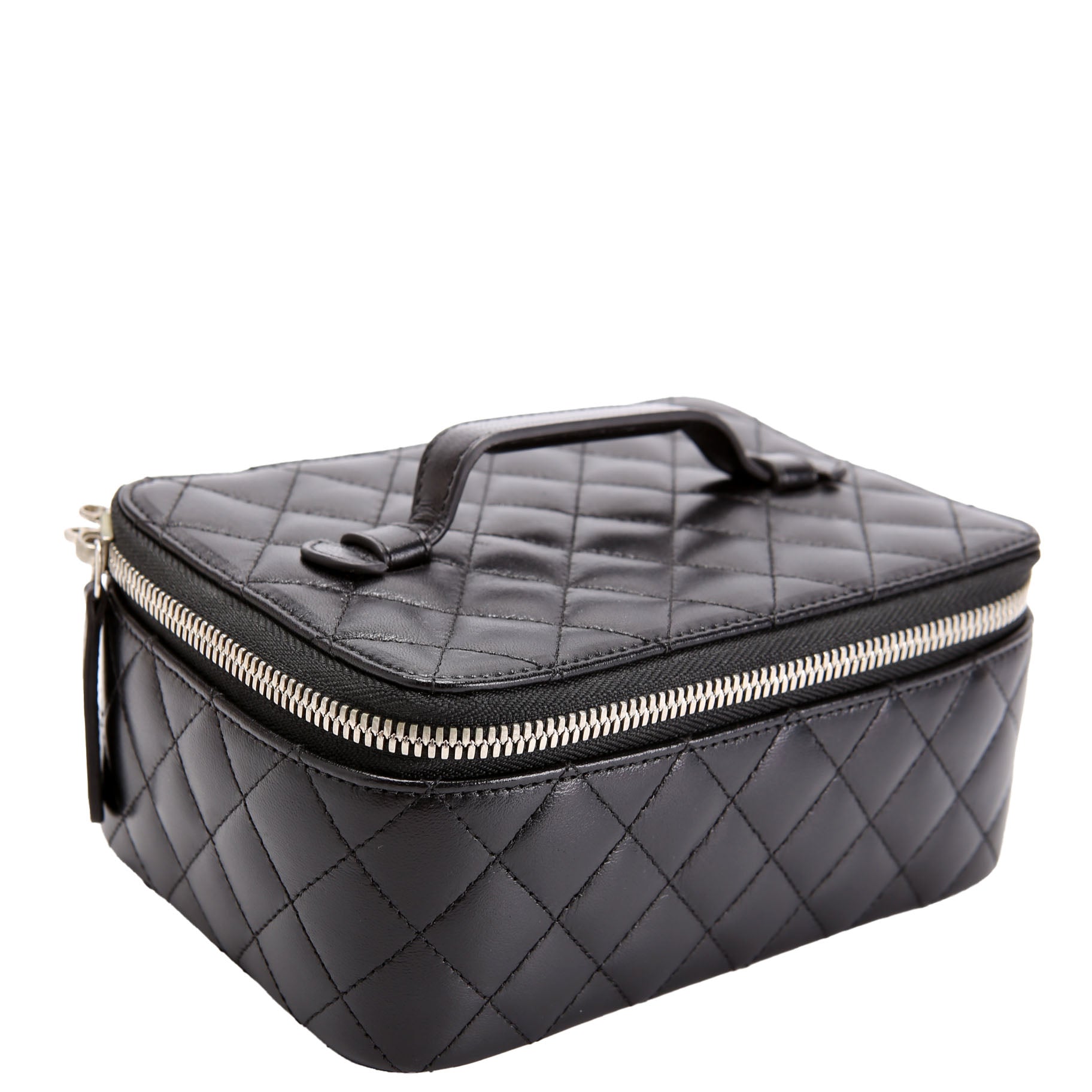 CC Quilted Jewelry Case Lambskin 15M Black