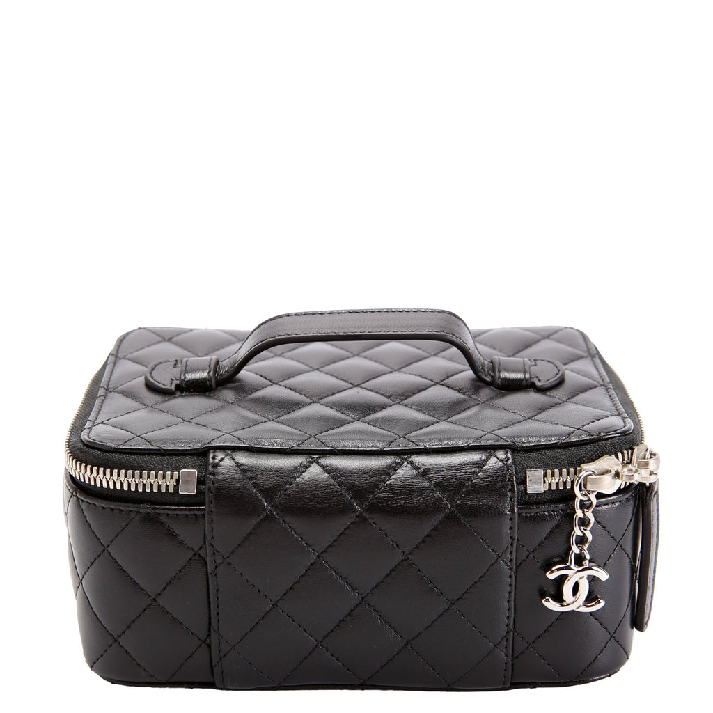 CC Quilted Jewelry Case Lambskin 15M Black