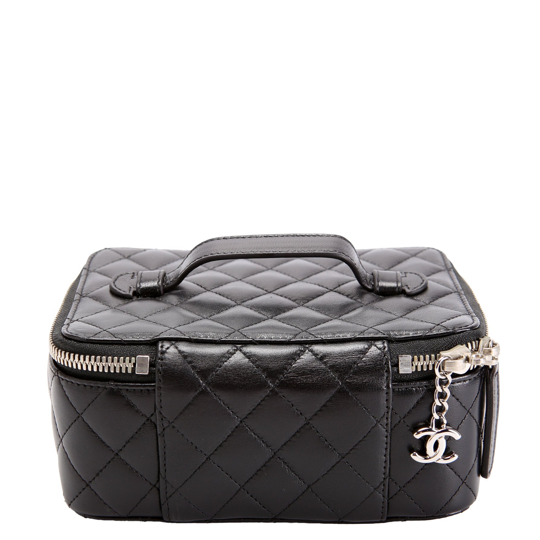 CC Quilted Jewelry Case Lambskin 15M Black