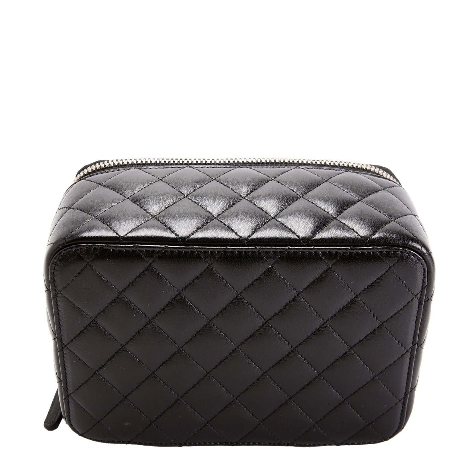 CC Quilted Jewelry Case Lambskin 15M Black