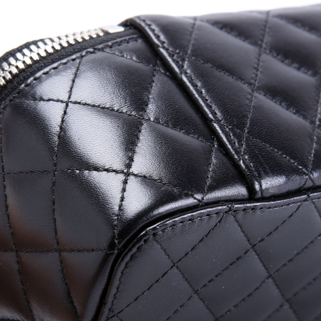 CC Quilted Jewelry Case Lambskin 15M Black
