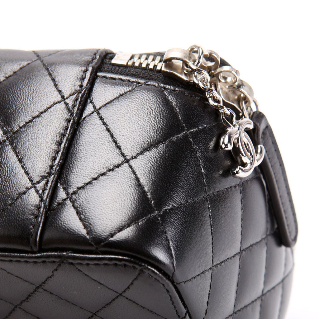 CC Quilted Jewelry Case Lambskin 15M Black