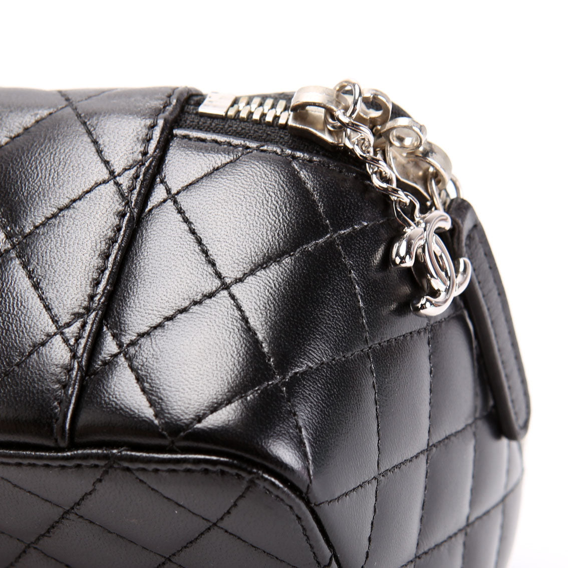 CC Quilted Jewelry Case Lambskin 15M Black
