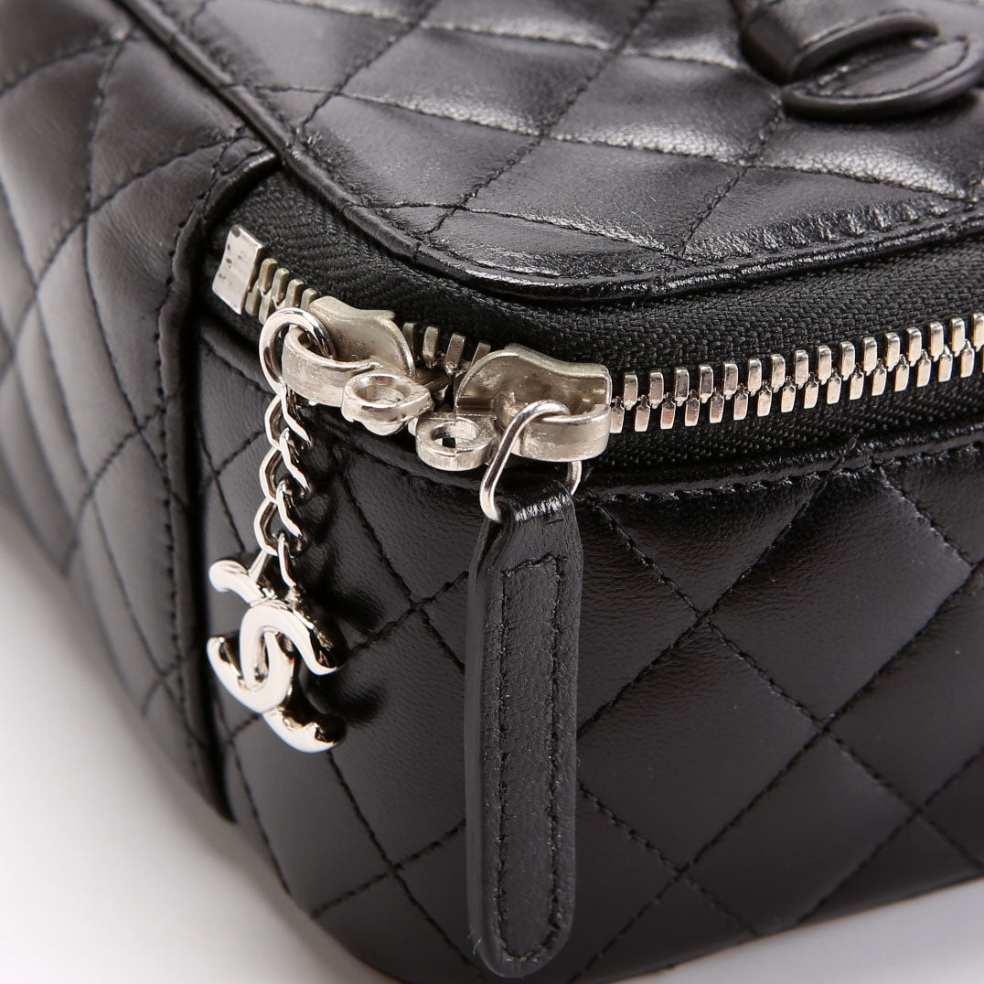 CC Quilted Jewelry Case Lambskin 15M Black