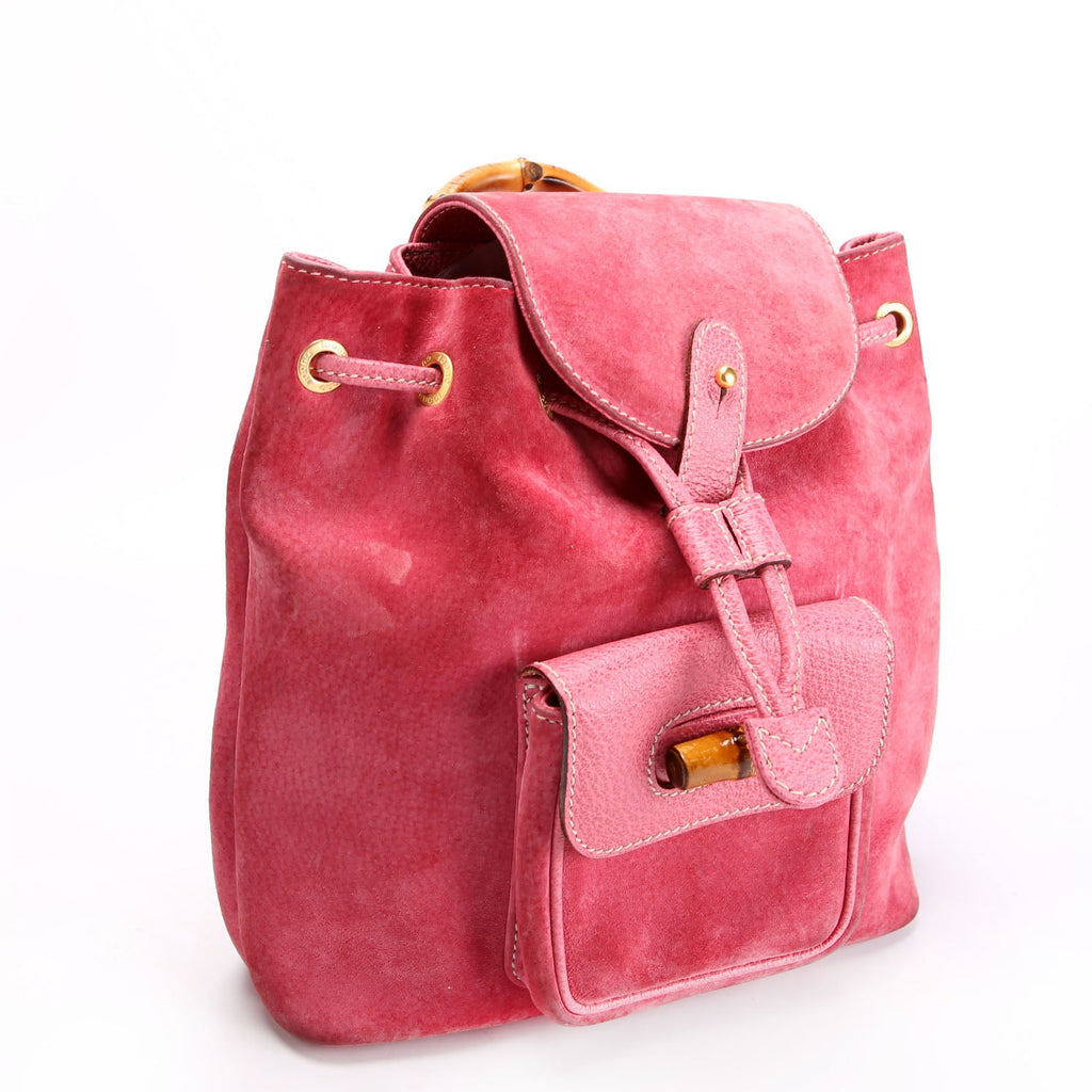 003.2058 Bamboo Suede Leather Backpack Pink