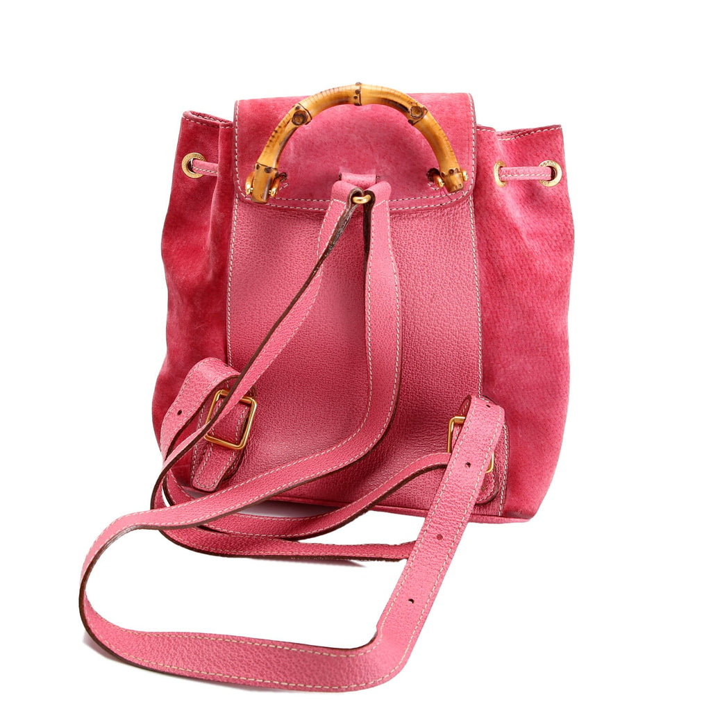 003.2058 Bamboo Suede Leather Backpack Pink