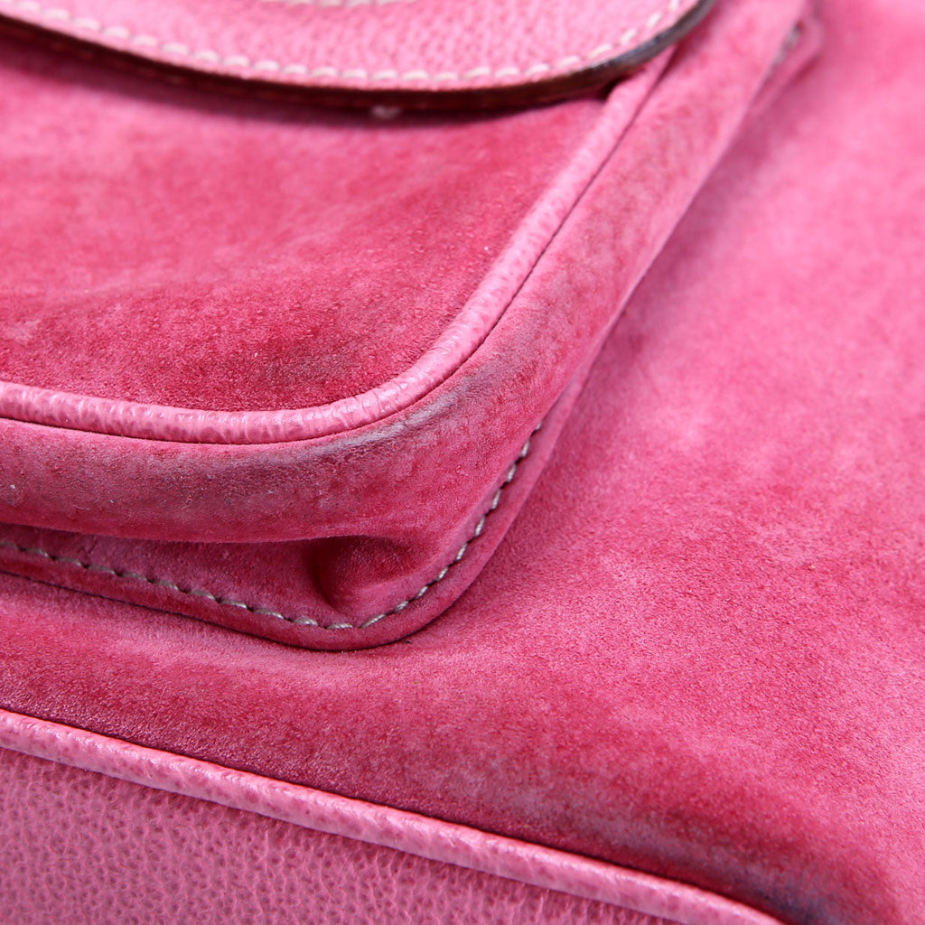 003.2058 Bamboo Suede Leather Backpack Pink