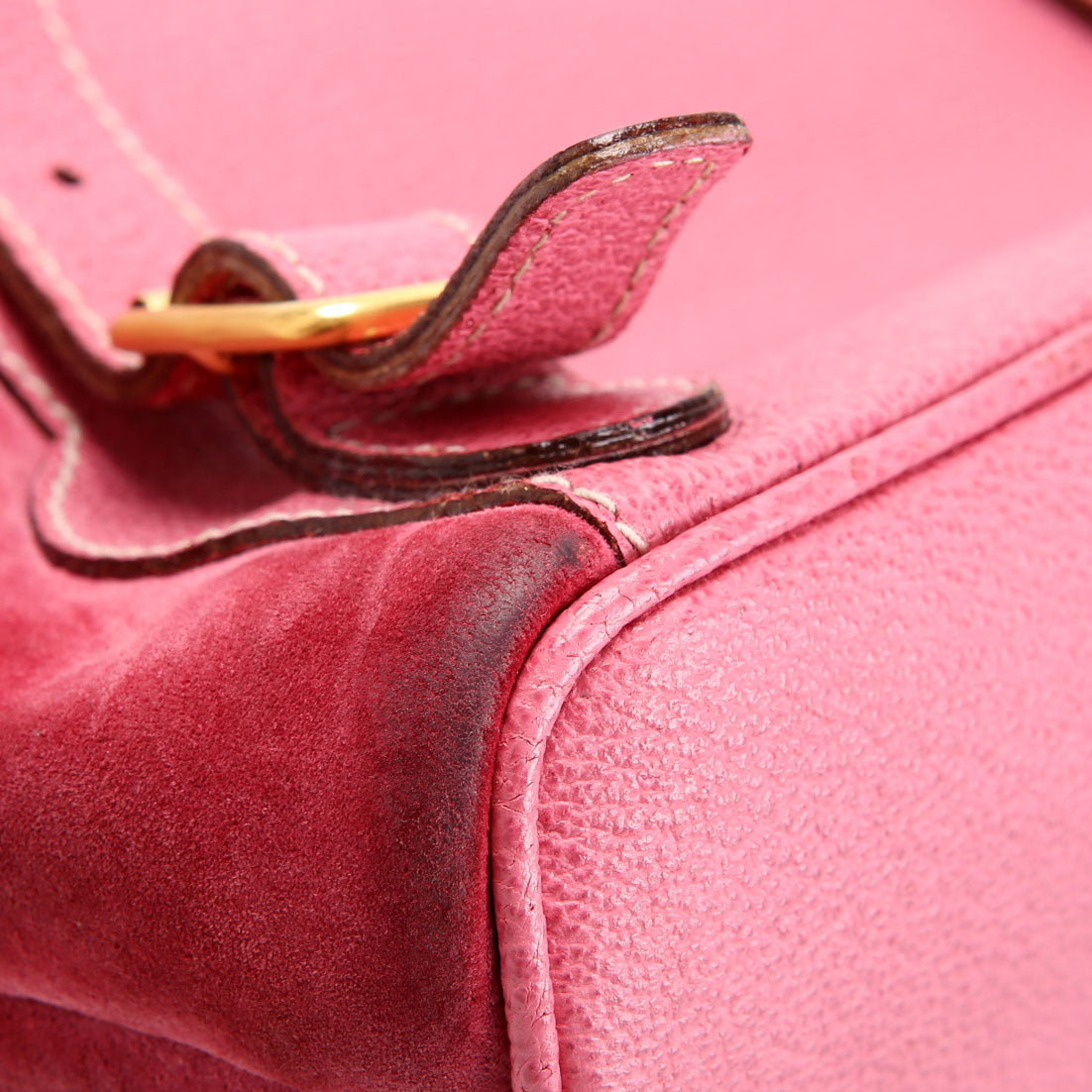 003.2058 Bamboo Suede Leather Backpack Pink