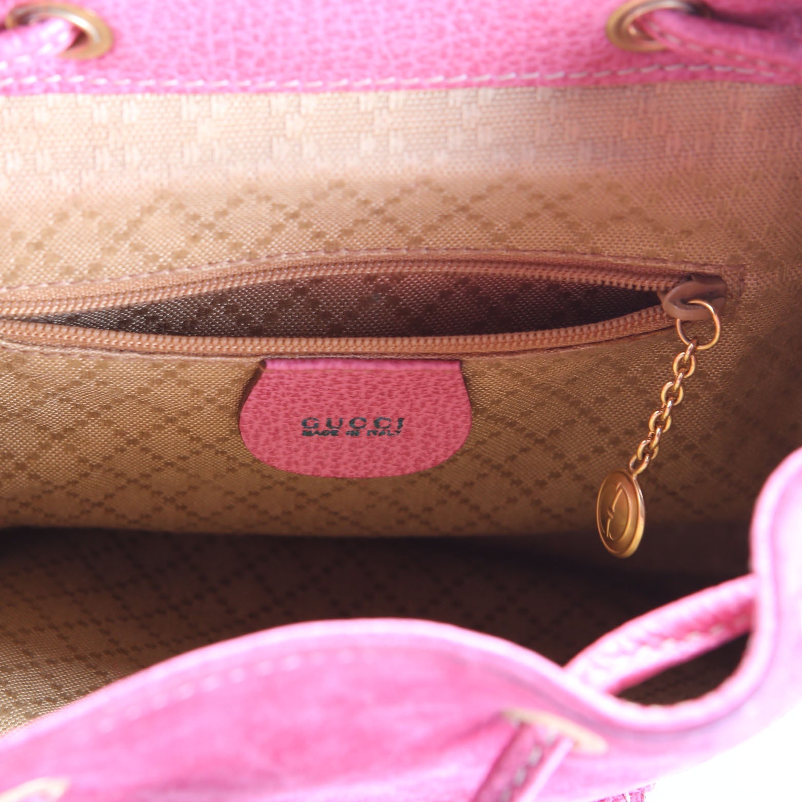 003.2058 Bamboo Suede Leather Backpack Pink