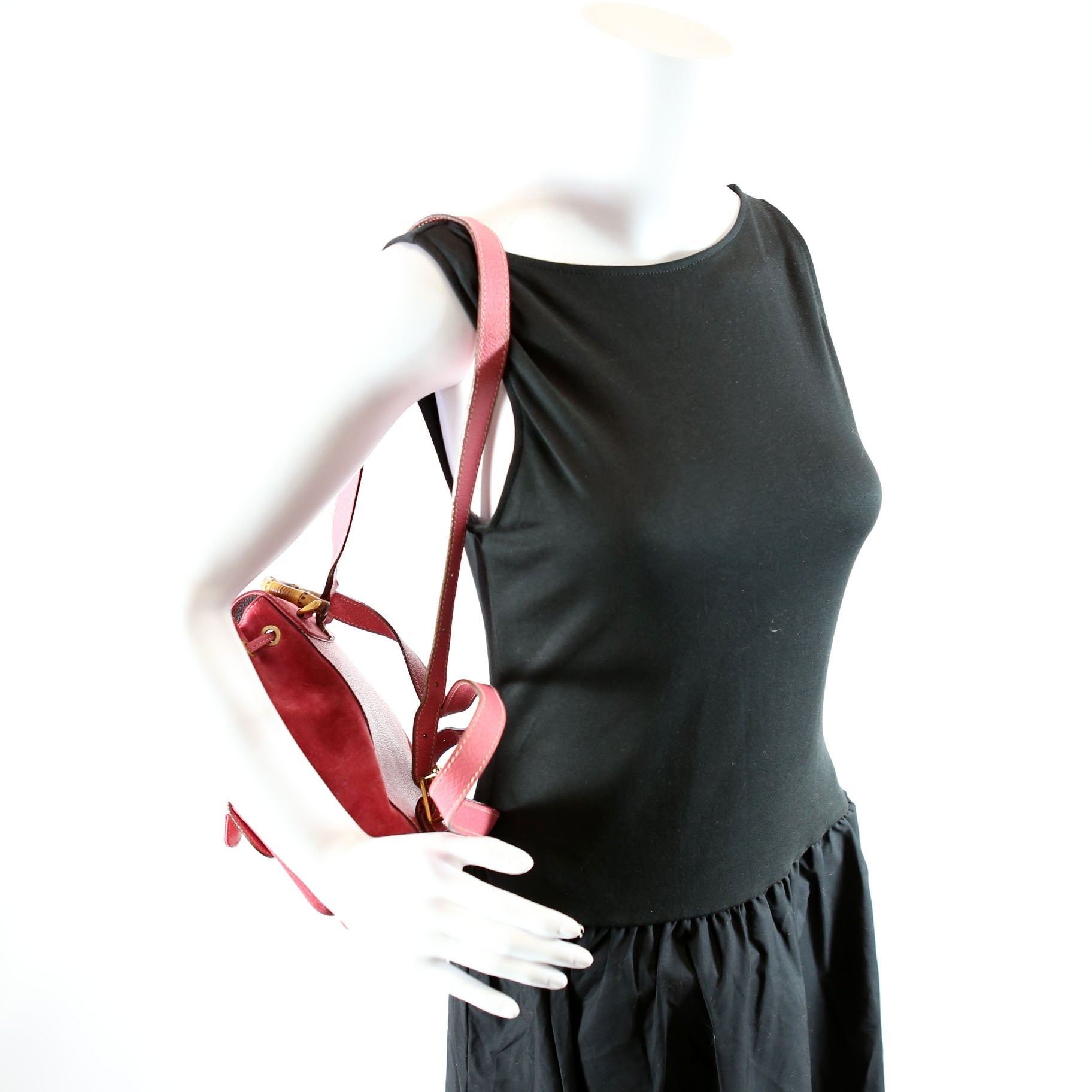 003.2058 Bamboo Suede Leather Backpack Pink