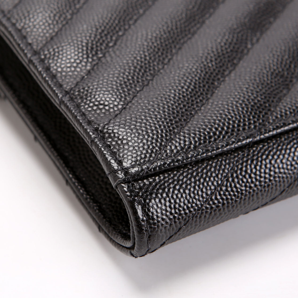 SAINT LAURENT 617662 Grain De Envelope Clutch Black/Gold