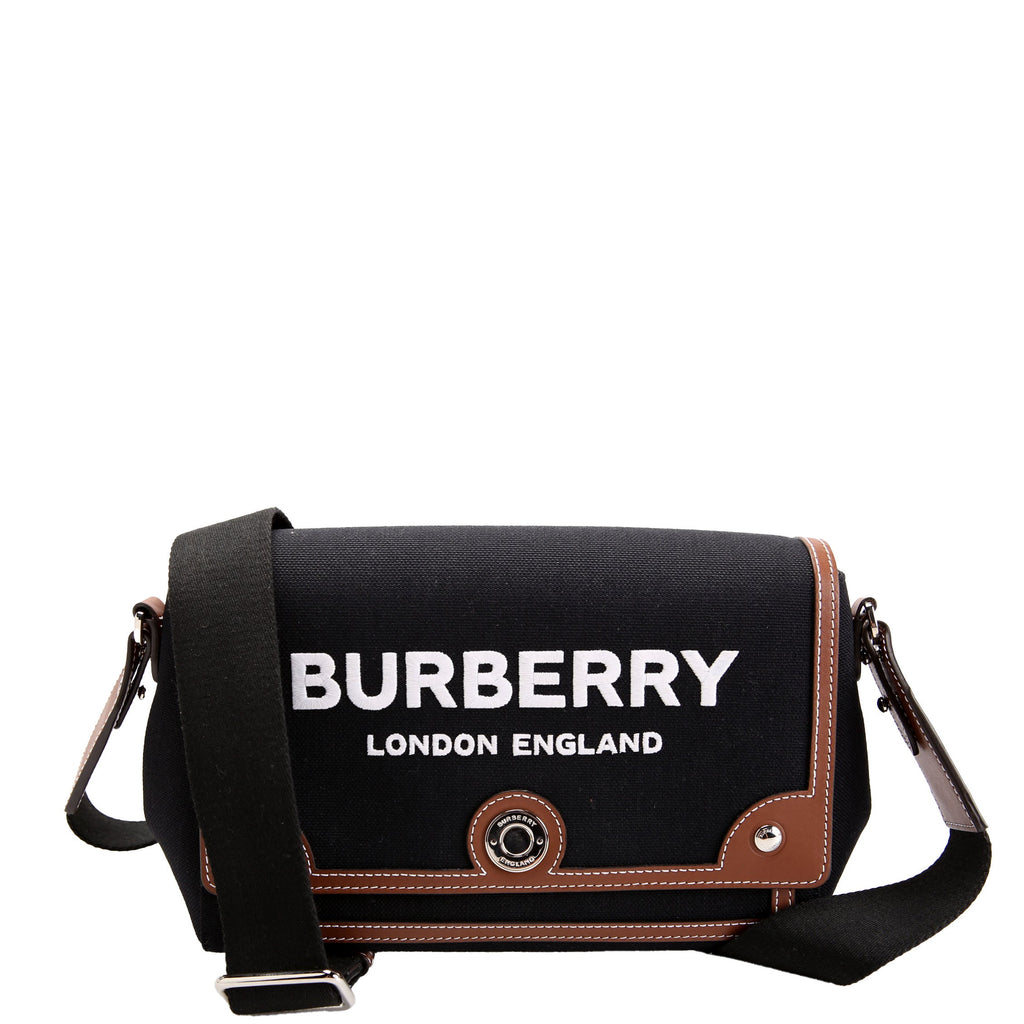 Horseferry Canvas Note Medium Crossbody Black/Brown/White