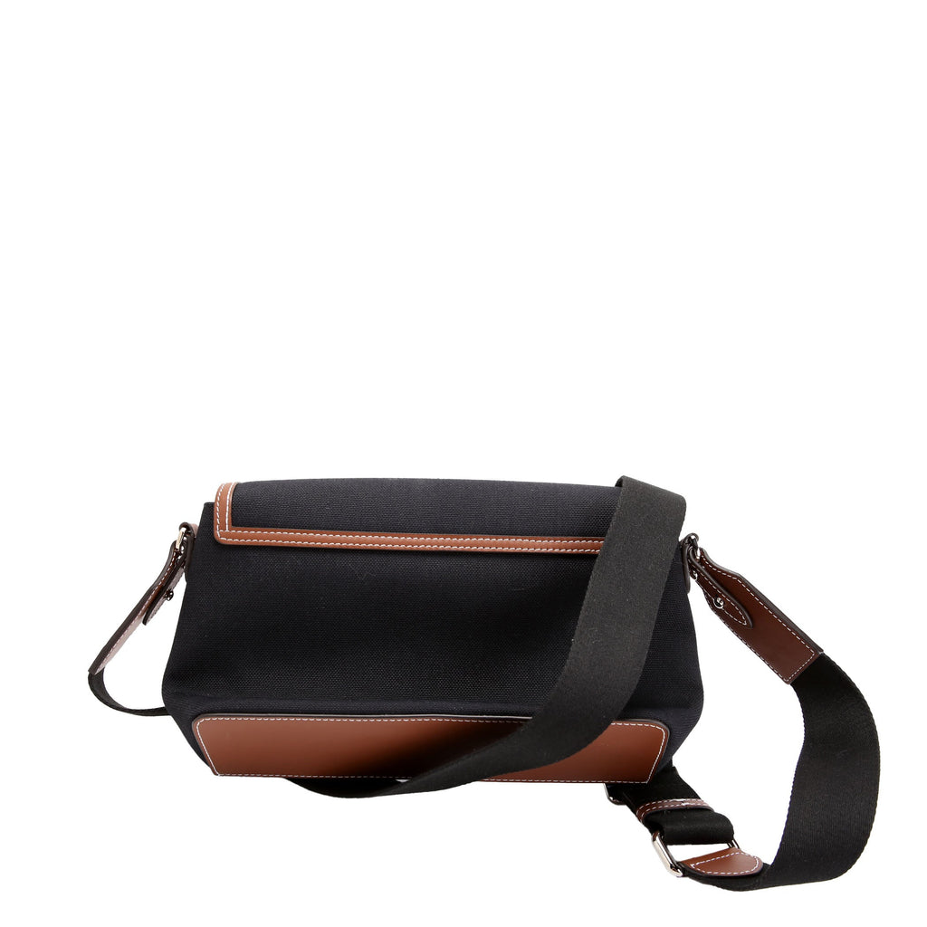Horseferry Canvas Note Medium Crossbody Black/Brown/White