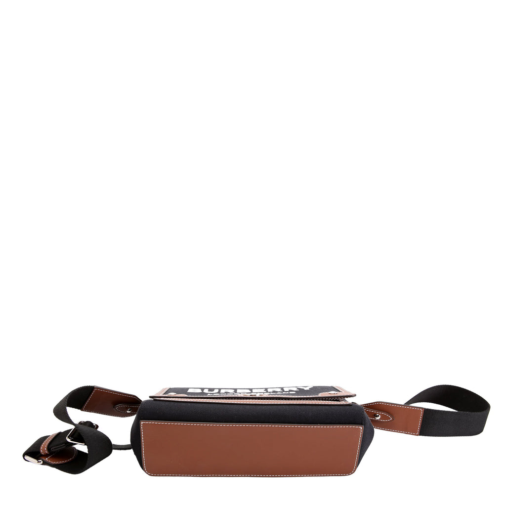 Horseferry Canvas Note Medium Crossbody Black/Brown/White