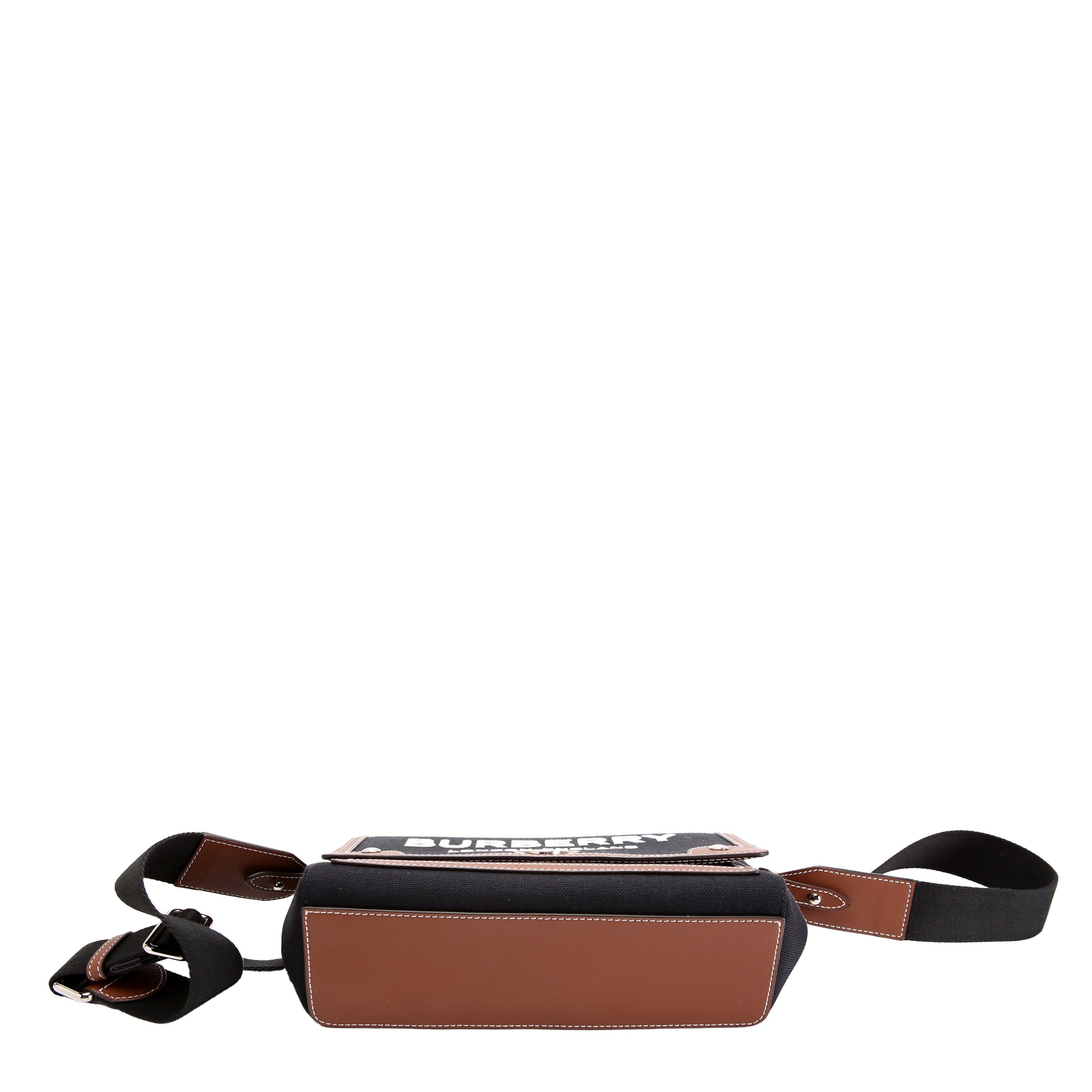 Horseferry Canvas Note Medium Crossbody Black/Brown/White