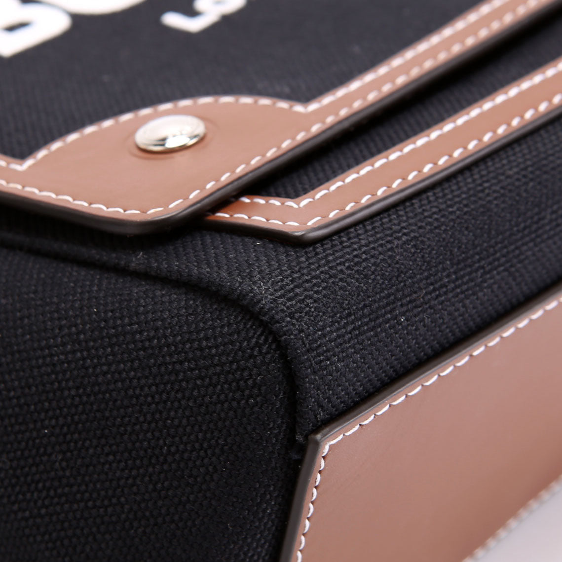 Horseferry Canvas Note Medium Crossbody Black/Brown/White