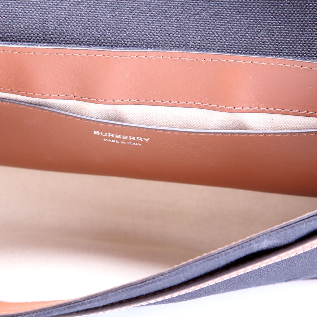 Horseferry Canvas Note Medium Crossbody Black/Brown/White