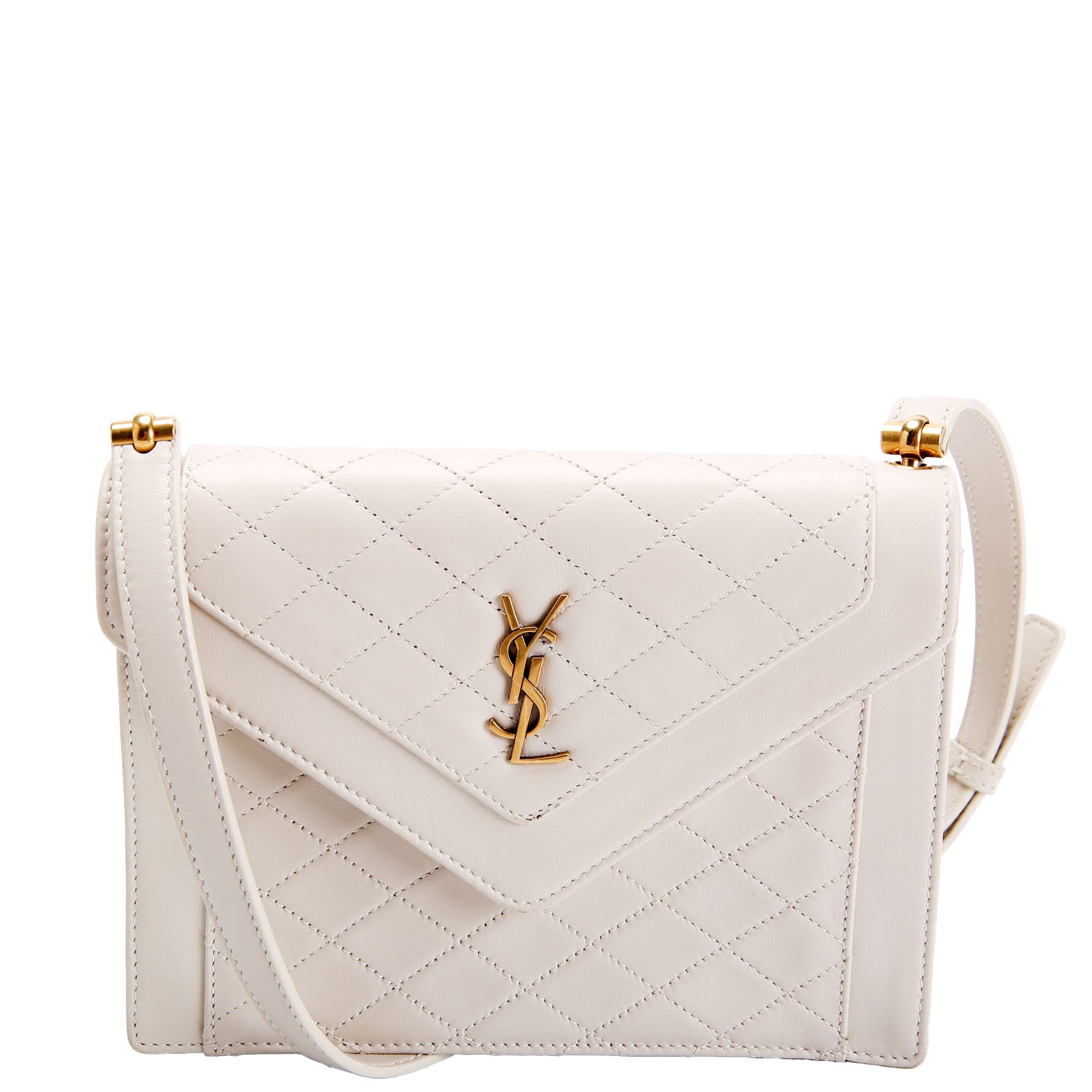 Mini Gaby Shoulder Quilted Lambskin 685574 White/Gold