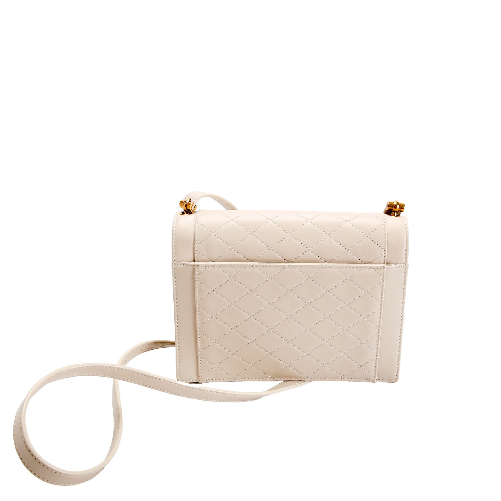 Mini Gaby Shoulder Quilted Lambskin 685574 White/Gold