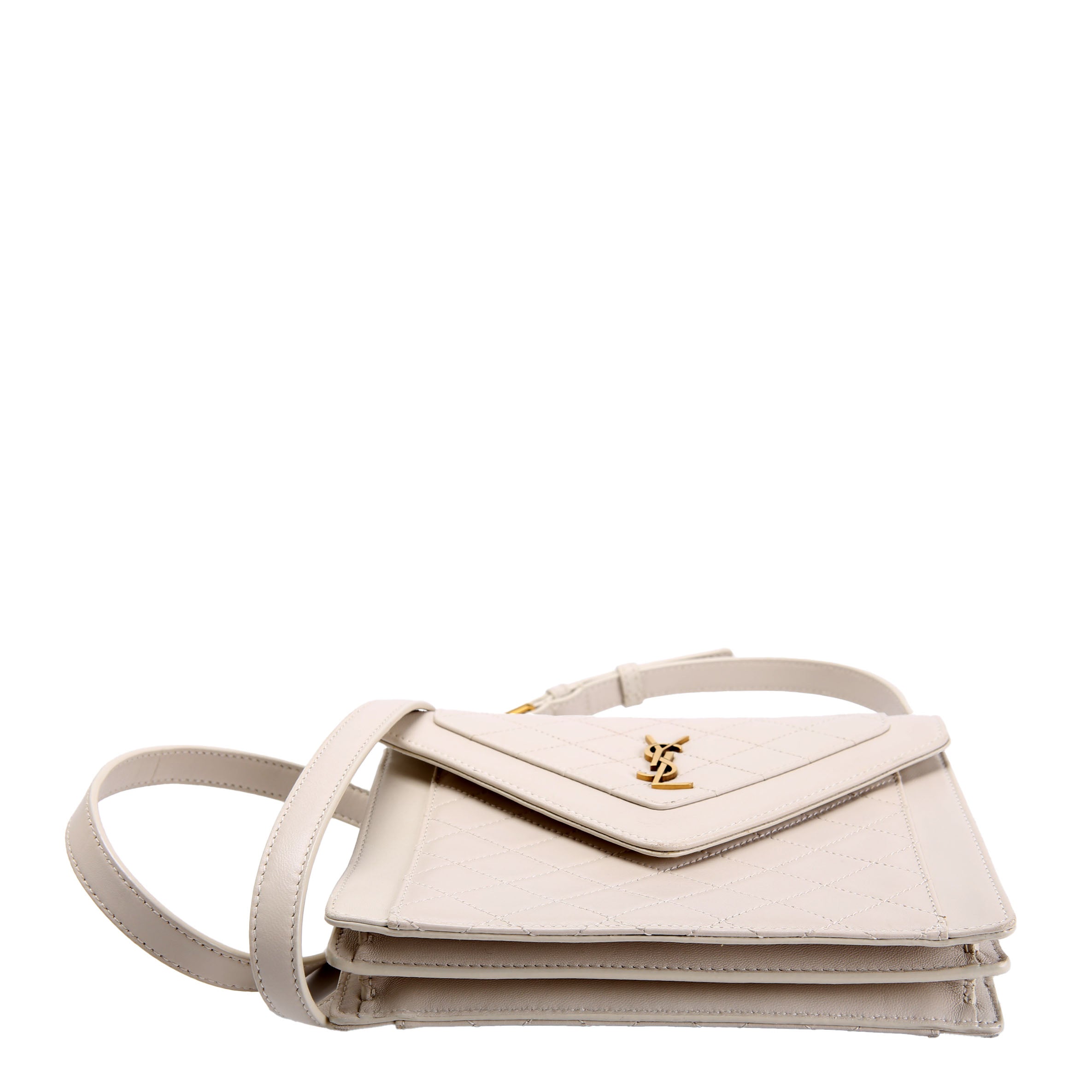 Mini Gaby Shoulder Quilted Lambskin 685574 White/Gold