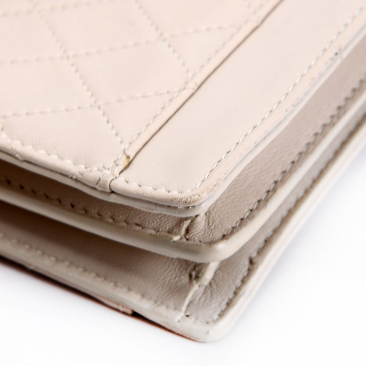 Mini Gaby Shoulder Quilted Lambskin 685574 White/Gold