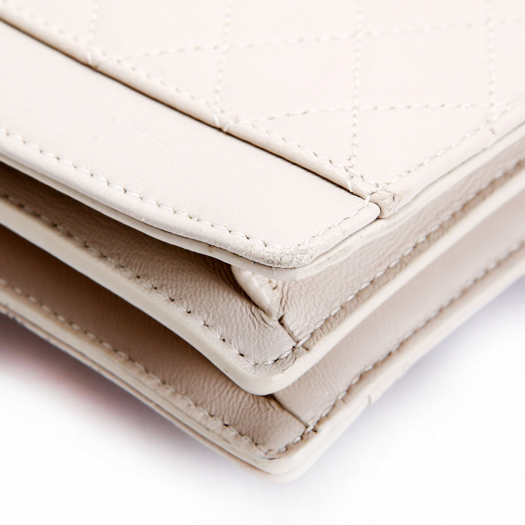 Mini Gaby Shoulder Quilted Lambskin 685574 White/Gold