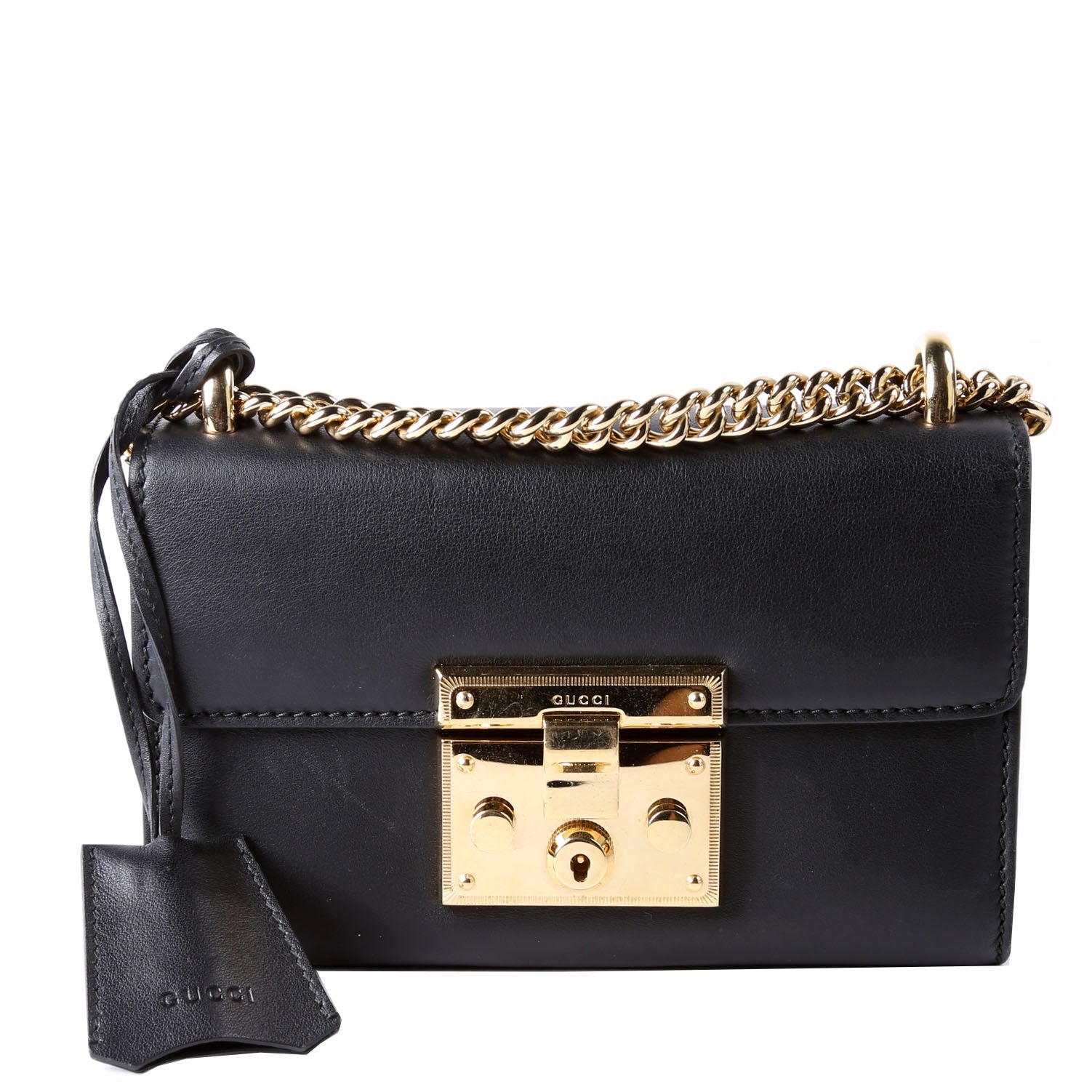 Gucci 409487 Padlock Smooth Leather Black