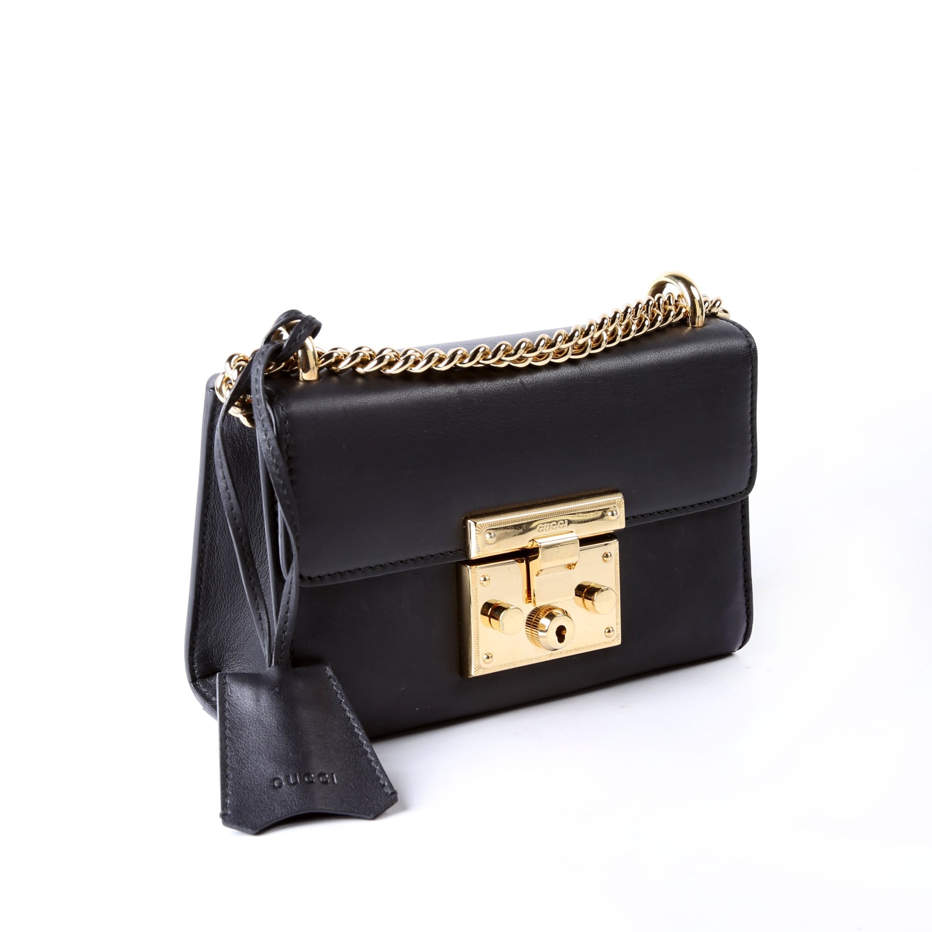 Gucci 409487 Padlock Smooth Leather Black