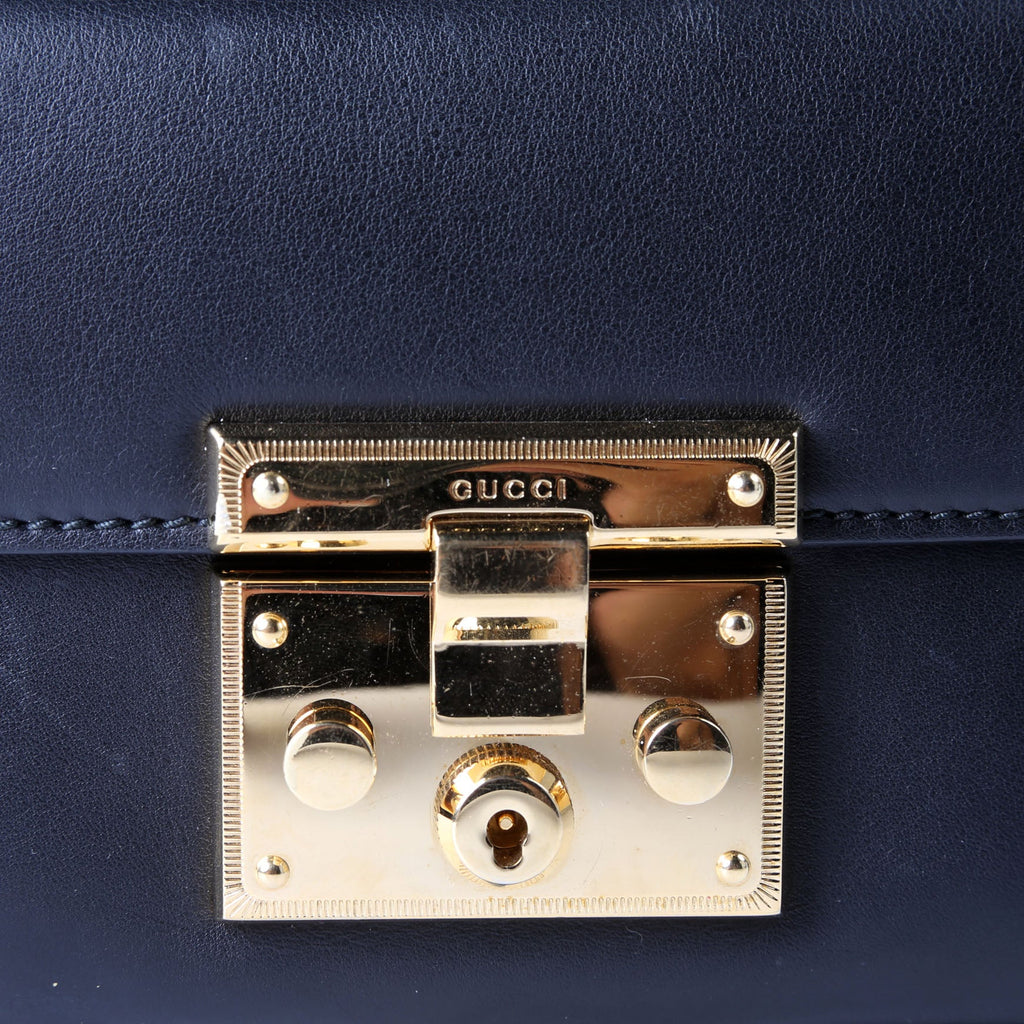 Gucci 409487 Padlock Smooth Leather Black
