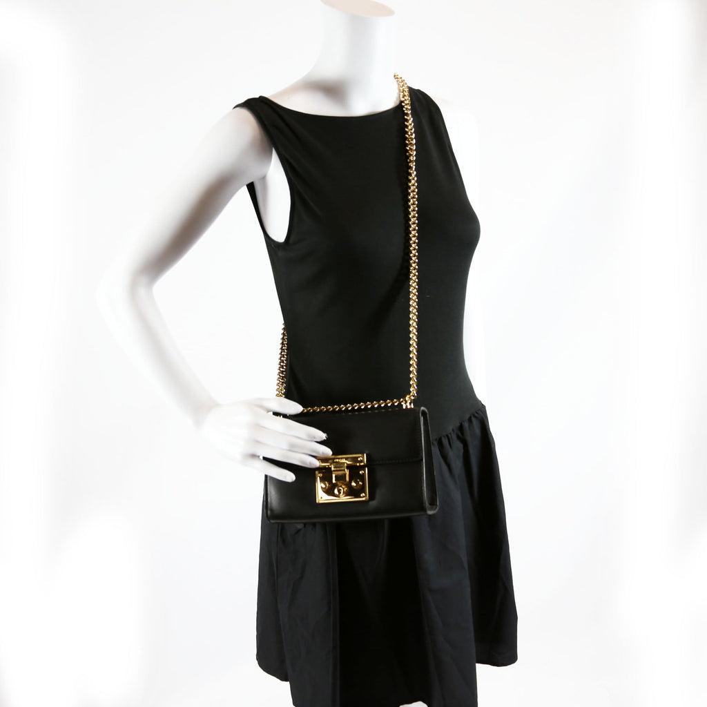 Gucci 409487 Padlock Smooth Leather Black